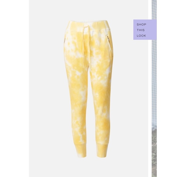 NWT Sincerely Jules for Bandier The Juniper Jogger in Vintage Yellow Tie Die - Picture 8 of 9